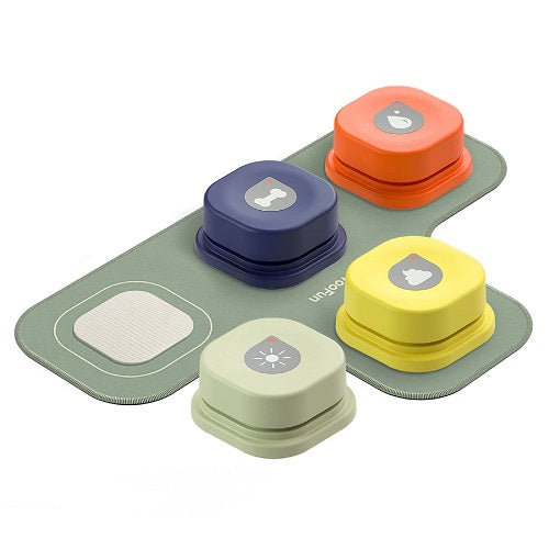 SuplutuX Buzzer Chien, Buzzer Enregistrable, Facile Transporter Voix  Enregistrement Sonore, Bouton pour Chien Interactif Jouet, Répondeur  Boutons, Rouge + Bleu + Vert +Jaune (Lot de 4) : : Animalerie