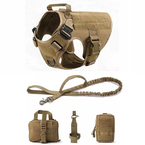Harnais chien militaire set complet brun