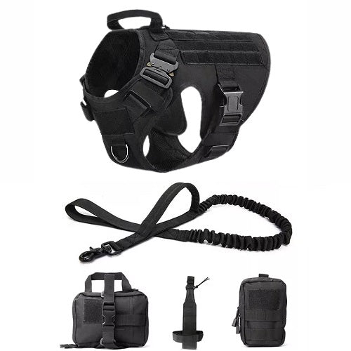 Harnais chien militaire set complet noir