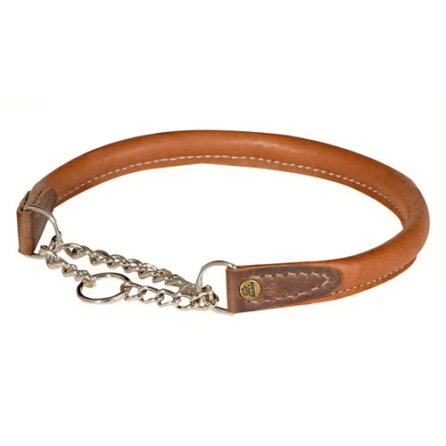 Collier en cuir de yak pour chien AKAH rond et cousu main