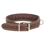Collier en cuir haut de gamme pour chien AKAH Softgreen rembourré extra-large