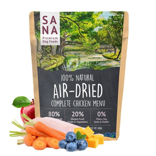 Croquettes pour chien au poulet Sanadog – nutrition Premium séchée à l’air
