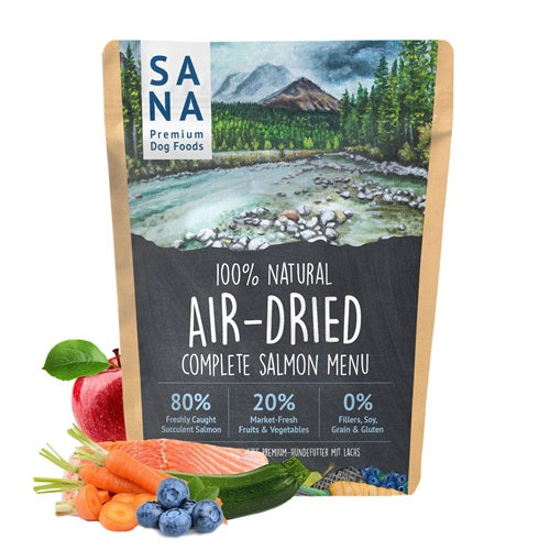 Croquettes pour chien au saumon Sanadog – nutrition Premium séchée à l’air [1 kg]