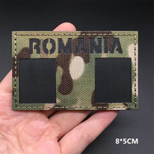 Écusson brodé à drapeau réfléchissant infrarouge - Roumanie