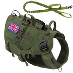 Harnais militaire pour chien - Ensemble complet UK - Vert