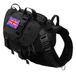 Harnais militaire pour chien - Harnais + sacoches UK - Noir